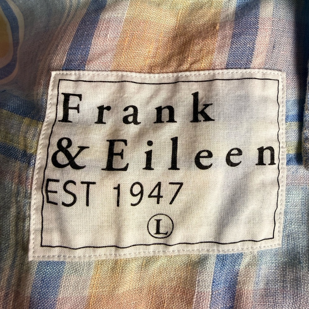 Frank & Eileen Mary Linen Plaid Shirt Dress Multi Color Plaid, size Large - Picture 13 of 13
